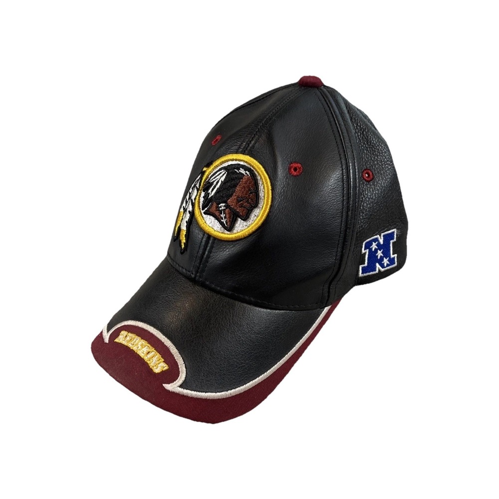 Vintage Reebok Washington Redskins 100 % Leather Strapback Hat‎